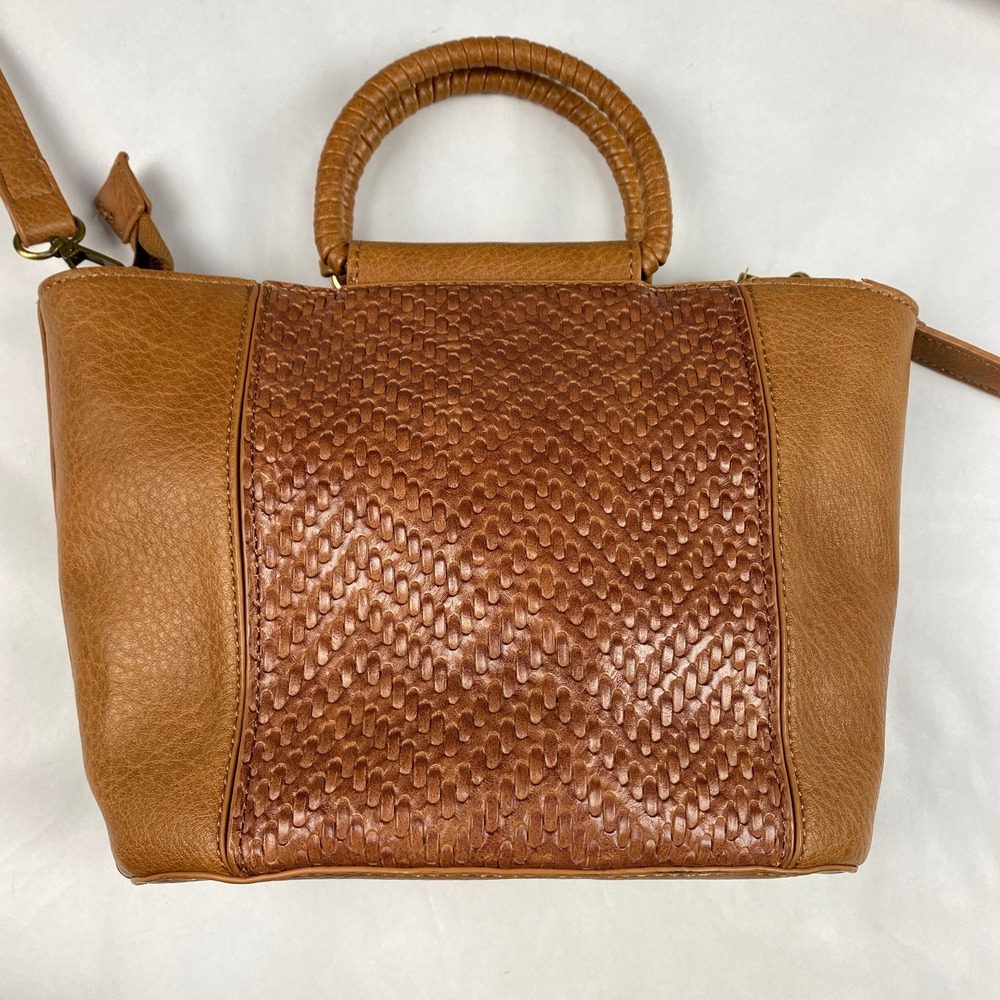 Anthropologie Tobacco Mini Crossbody Purse Brown Textured - Picture 5 of 16